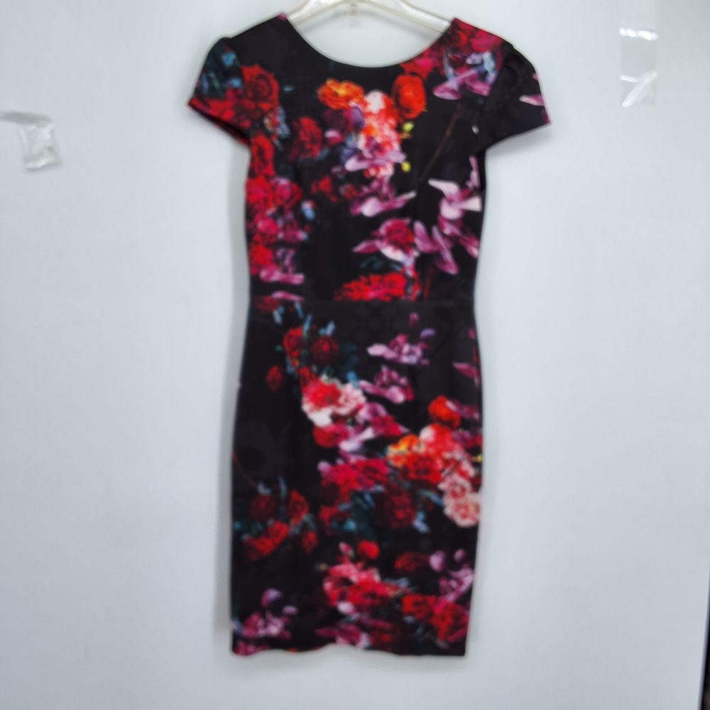 Betsey Johnson Black and Red Floral Dress